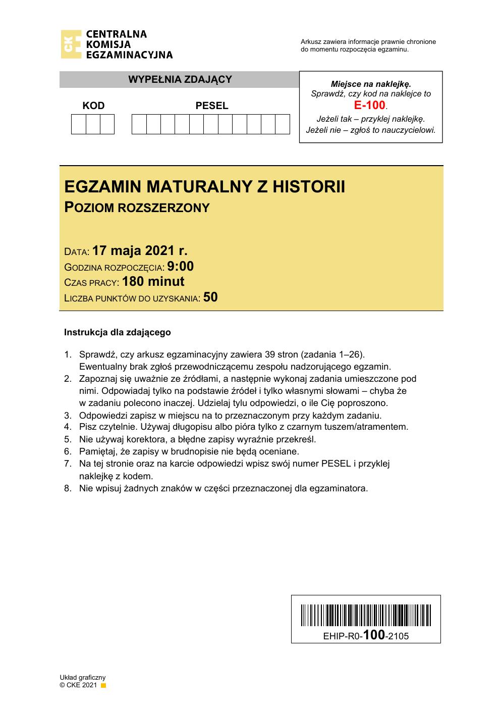 arkusz - historia rozszerzony - matura 2021 - maj-01