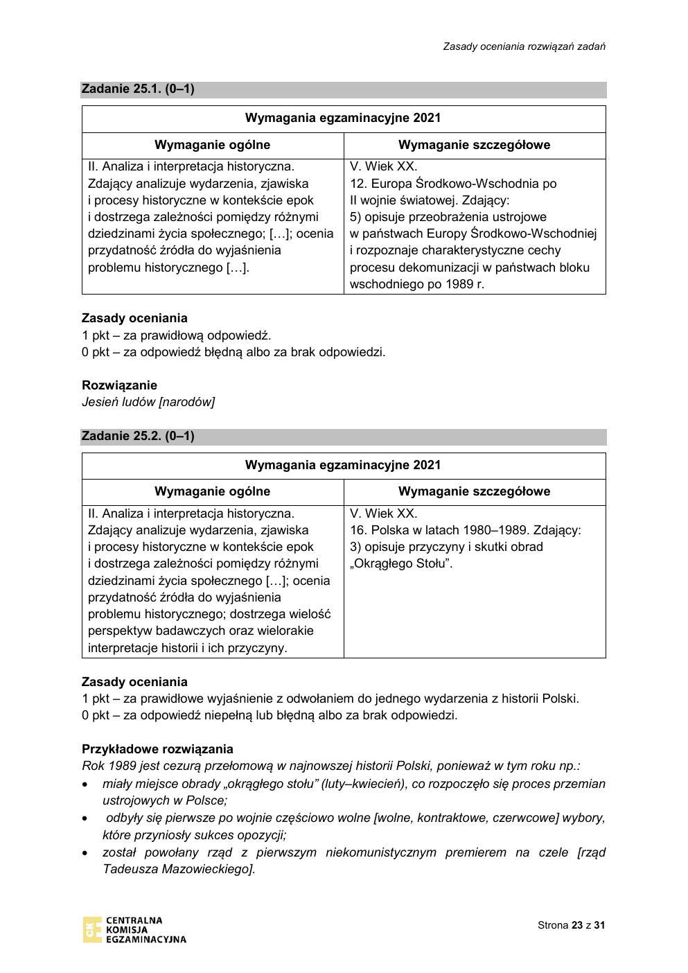 odpowiedzi - historia rozszerzony - matura 2021 - maj-23