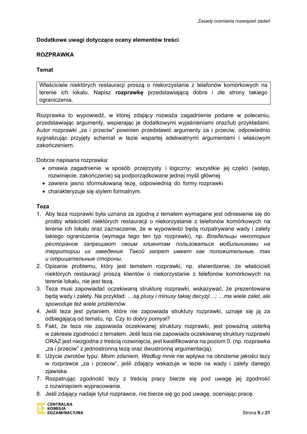 odpowiedzi - język rosyjski rozszerzony - matura 2021 - maj-09