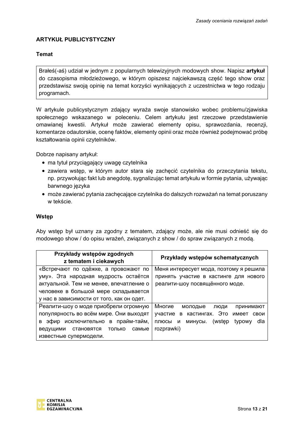 odpowiedzi - język rosyjski rozszerzony - matura 2021 - maj-13