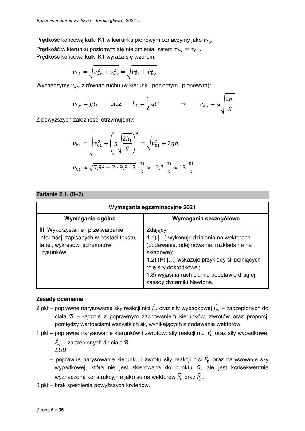 odpowiedzi - fizyka rozszerzony - matura 2021 - maj-06