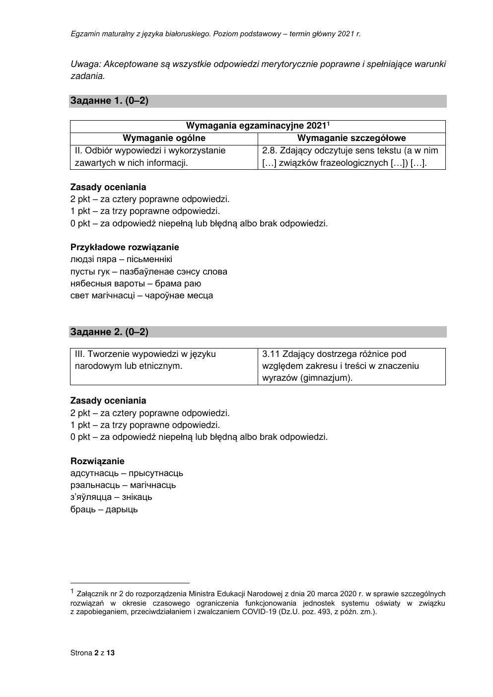 odpowiedzi - język białoruski podstawowy - matura maj 2021-02