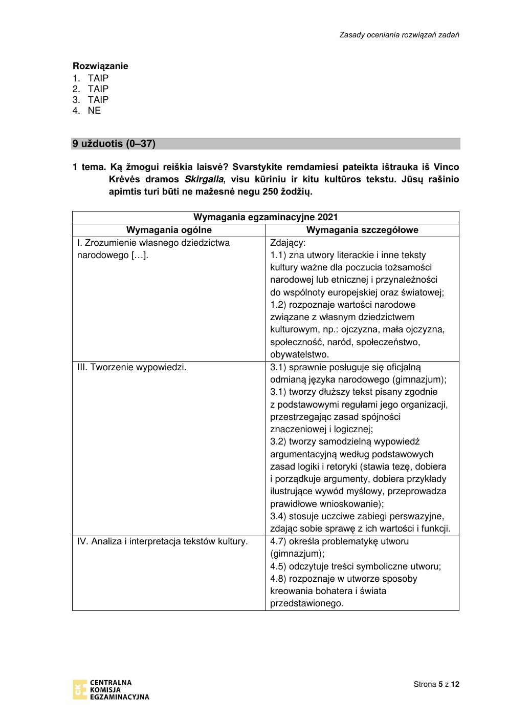 odpowiedzi - język litewski podstawowy - matura maj 2021-05