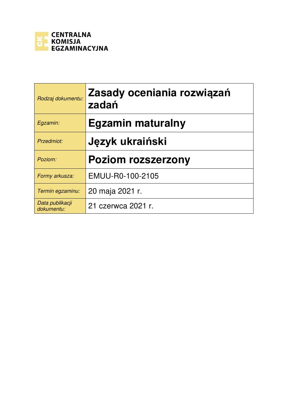 odpowiedzi - język ukraiński rozszerzony - matura maj 2021-1