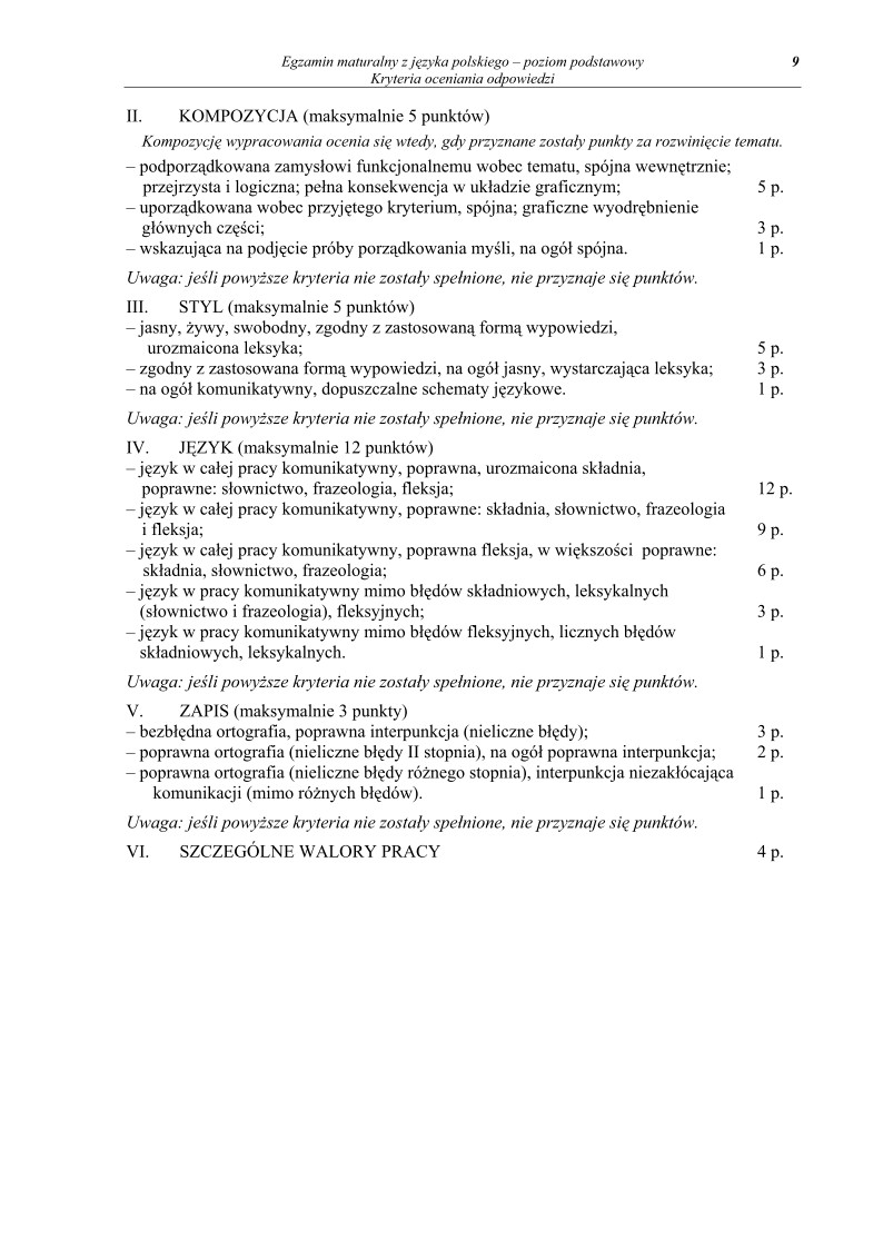 Odpowiedzi - jezyk polski, p. podstawowy, matura 2011-strona-09