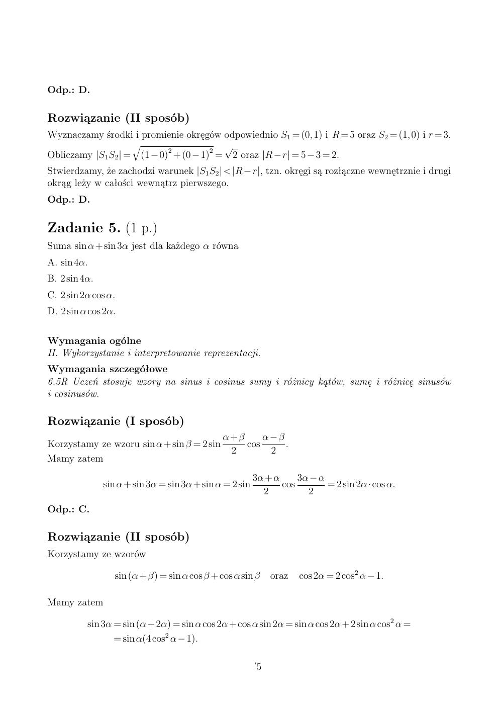 zasady oceniania - odpowiedzi - matematyka rozszerzony - matura 2015 przykładowa-05