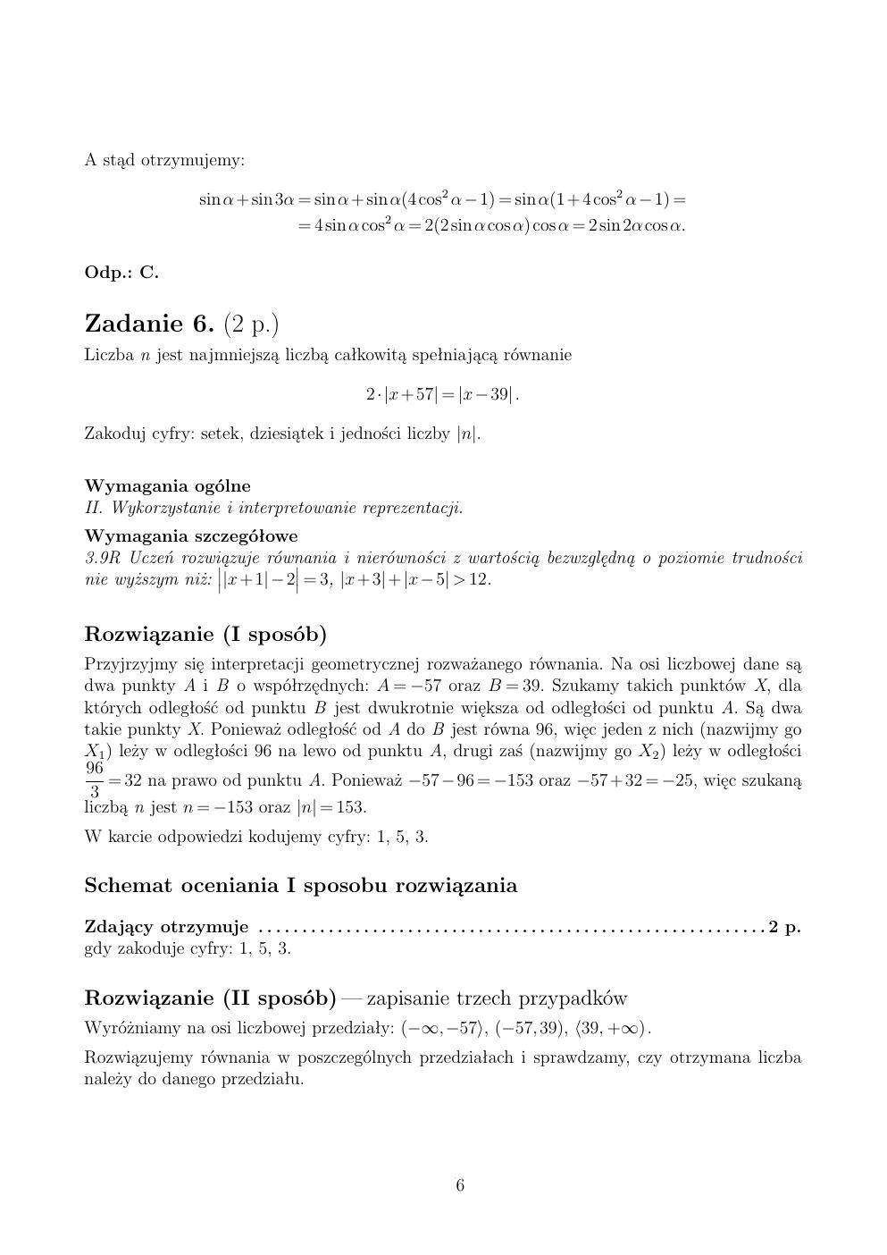 zasady oceniania - odpowiedzi - matematyka rozszerzony - matura 2015 przykładowa-06