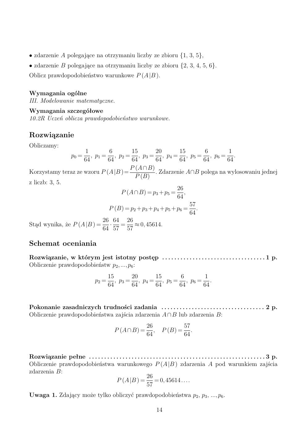 zasady oceniania - odpowiedzi - matematyka rozszerzony - matura 2015 przykładowa-14