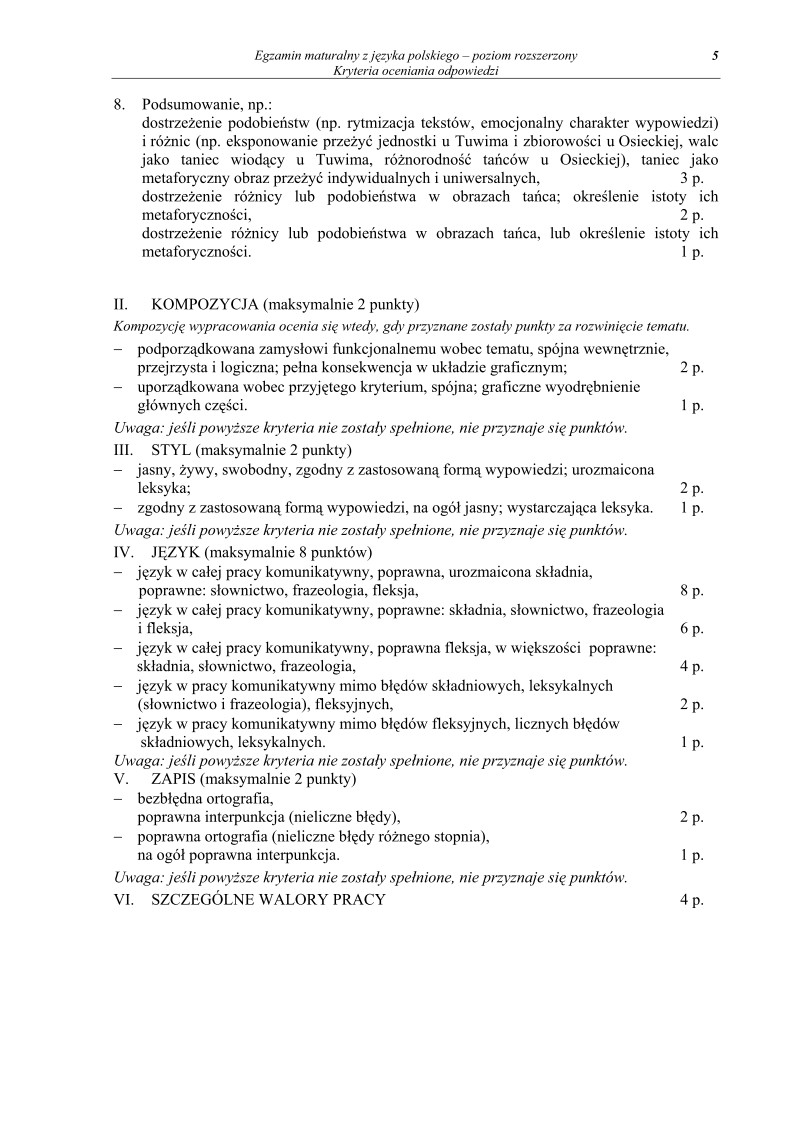 Odpowiedzi - jezyk polski, p. rozszerzony, matura 2011-strona-05