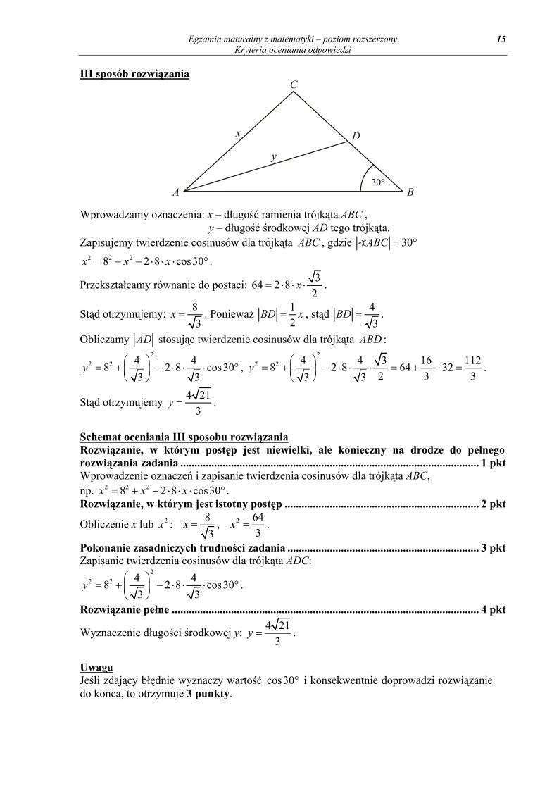 Odpowiedzi - matematyka, p. rozszerzony, matura 2011-strona-15