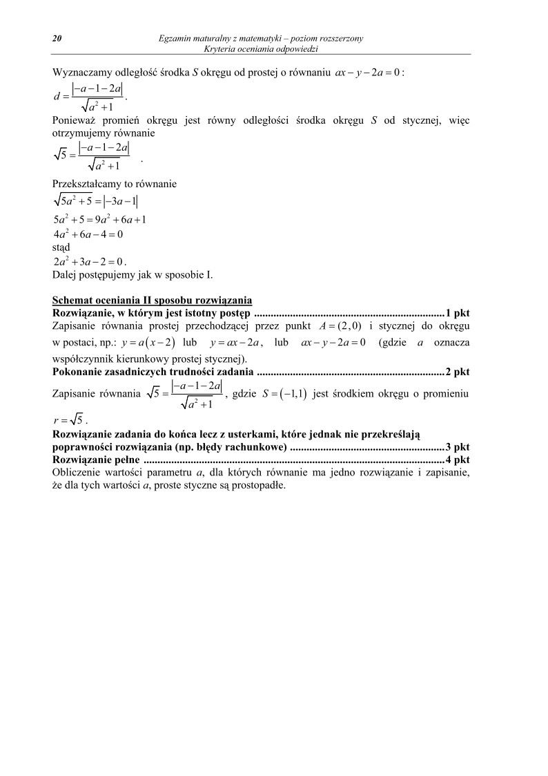 Odpowiedzi - matematyka, p. rozszerzony, matura 2011-strona-20