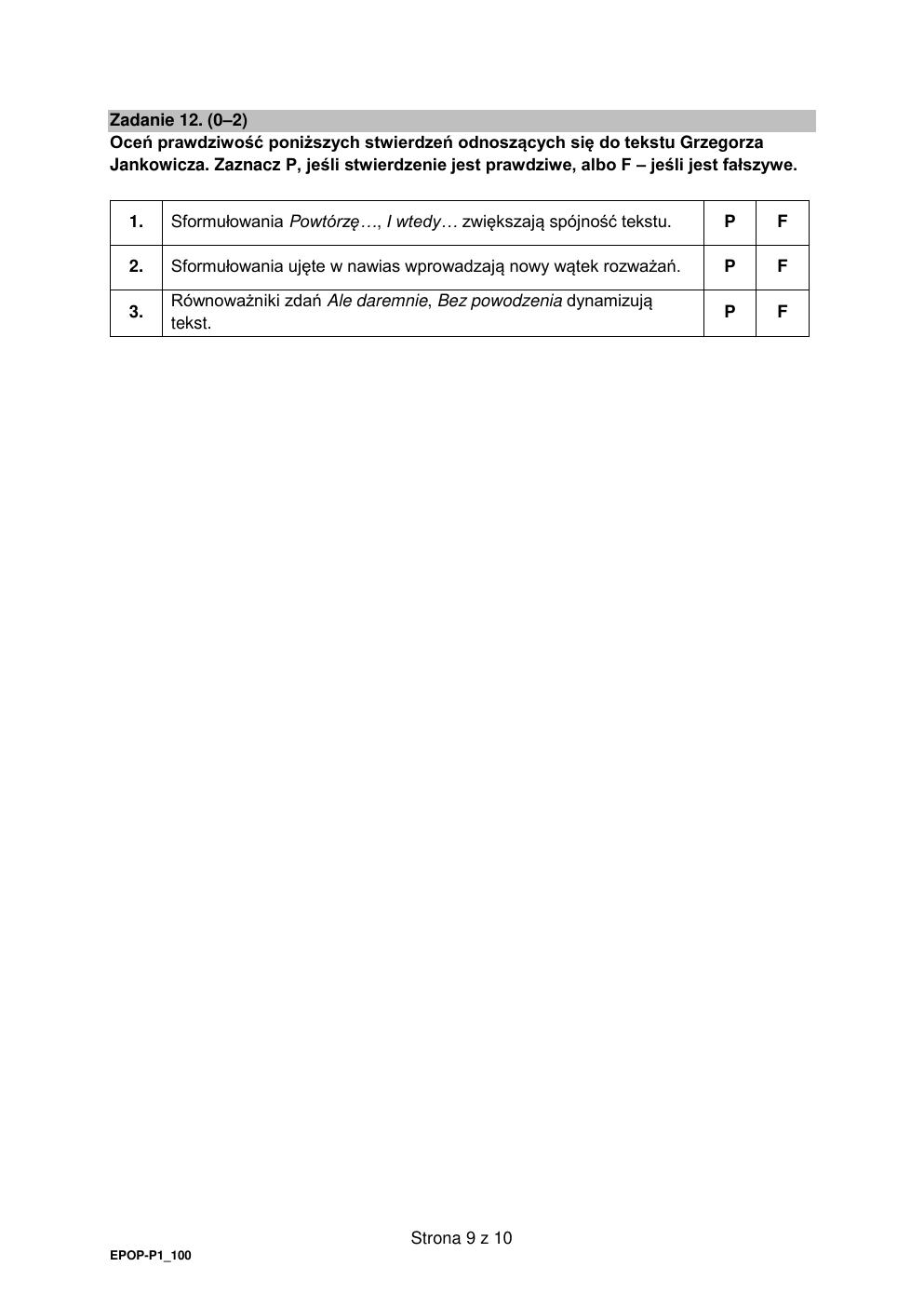 Arkusz 1 – test - język polski podstawowy - matura 2022 - maj-09