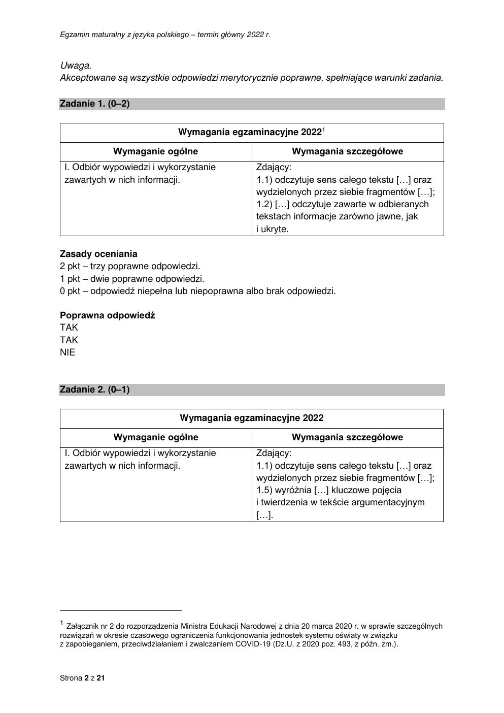 odpowiedzi - język polski podstawowy - matura 2022 - maj-02