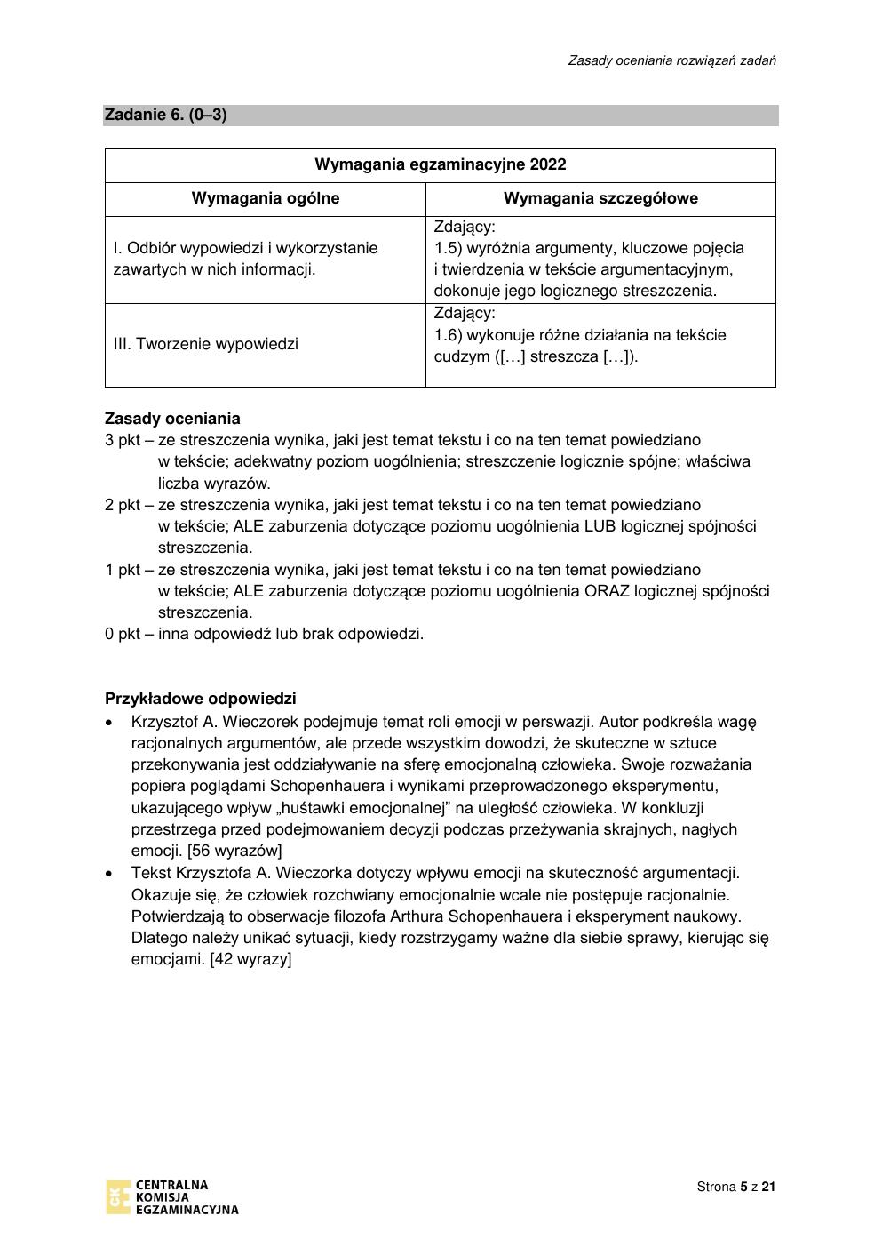 odpowiedzi - język polski podstawowy - matura 2022 - maj-05