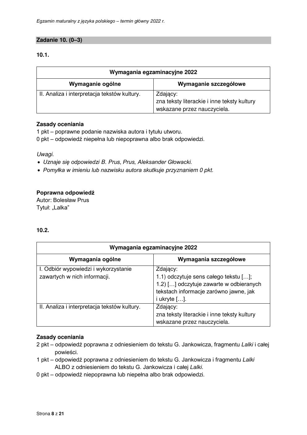 odpowiedzi - język polski podstawowy - matura 2022 - maj-08