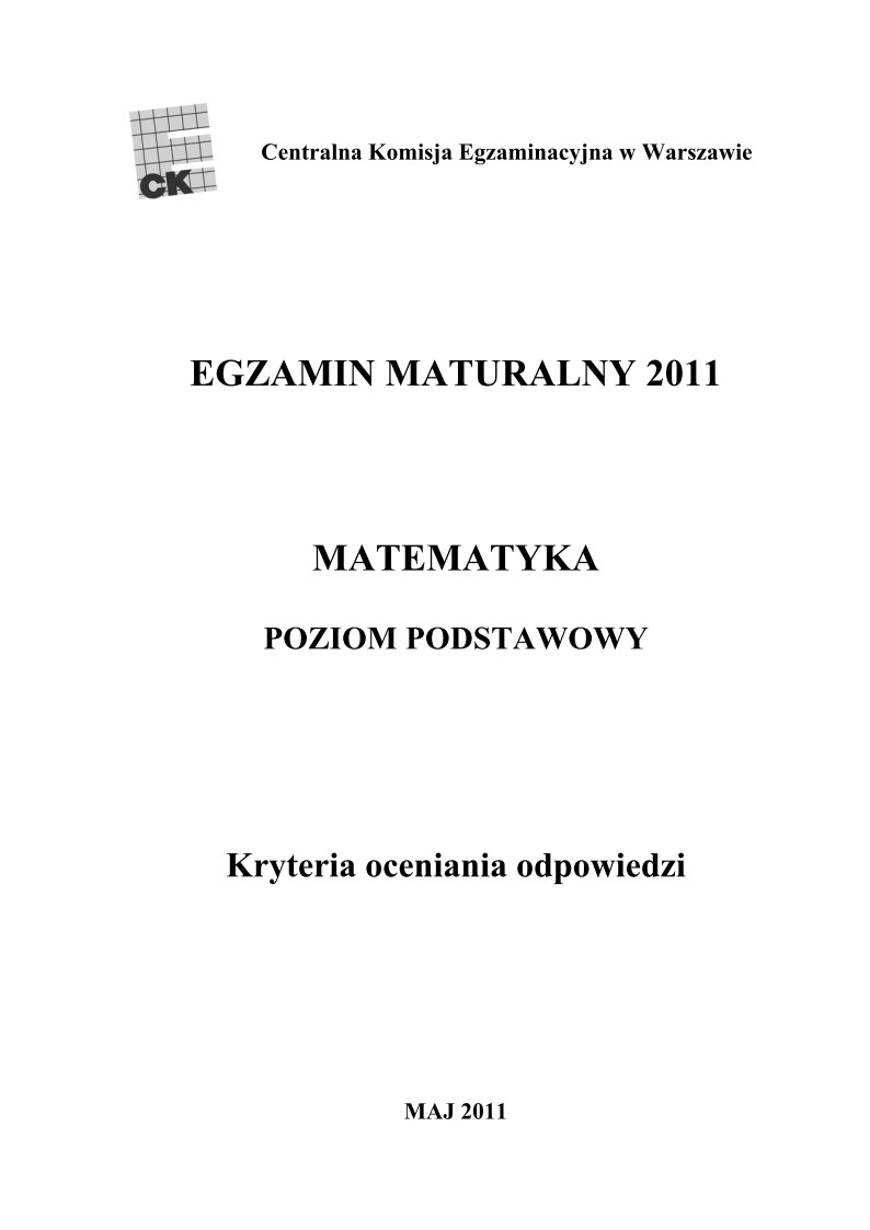 Odpowiedzi - matematyka, p. podstawowy, matura 2011-strona-01