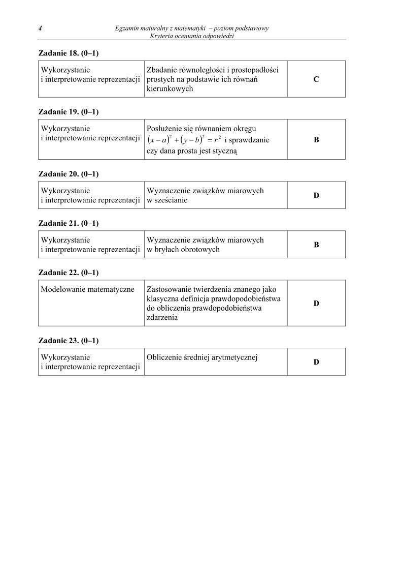 Odpowiedzi - matematyka, p. podstawowy, matura 2011-strona-04