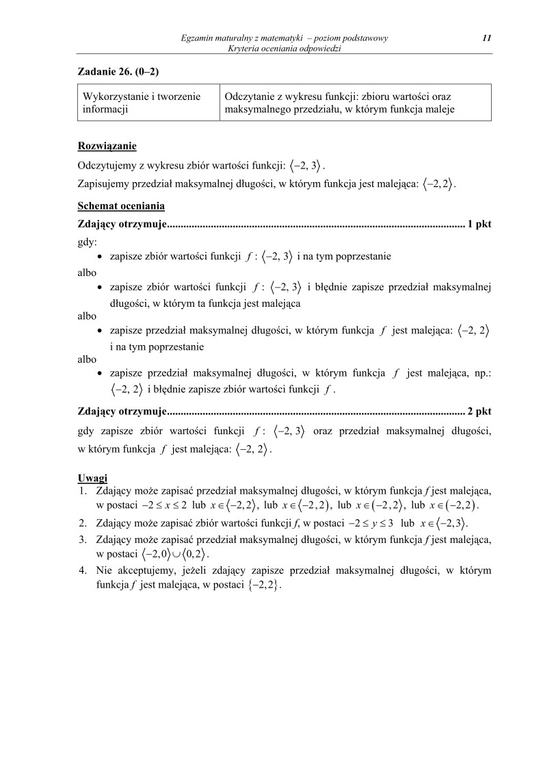 Odpowiedzi - matematyka, p. podstawowy, matura 2011-strona-11