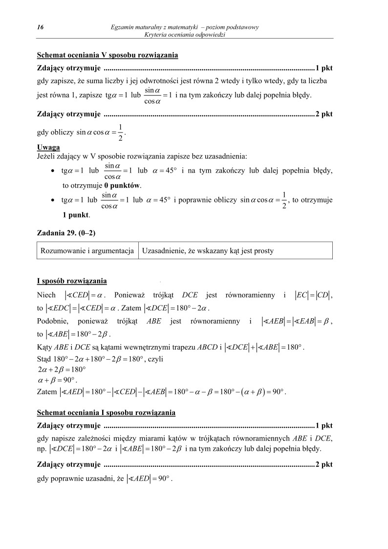 Odpowiedzi - matematyka, p. podstawowy, matura 2011-strona-16
