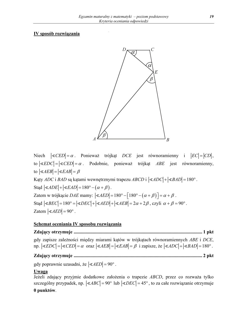 Odpowiedzi - matematyka, p. podstawowy, matura 2011-strona-19