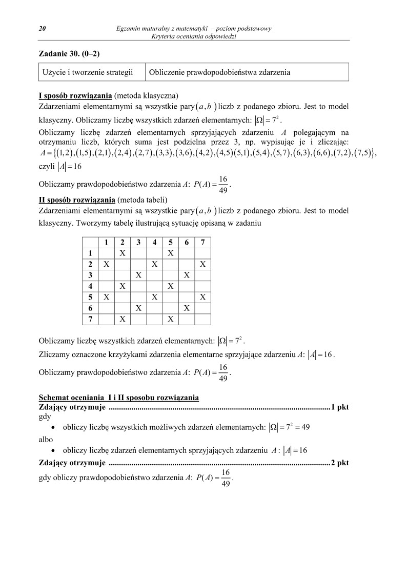 Odpowiedzi - matematyka, p. podstawowy, matura 2011-strona-20