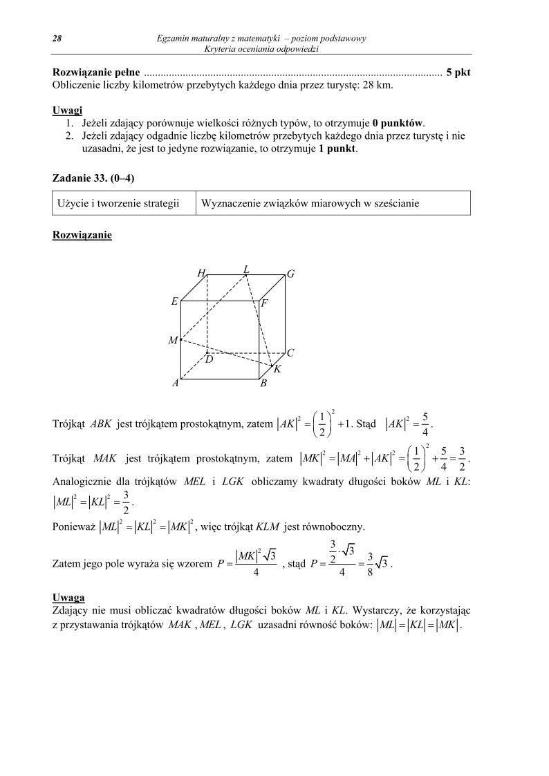 Odpowiedzi - matematyka, p. podstawowy, matura 2011-strona-28