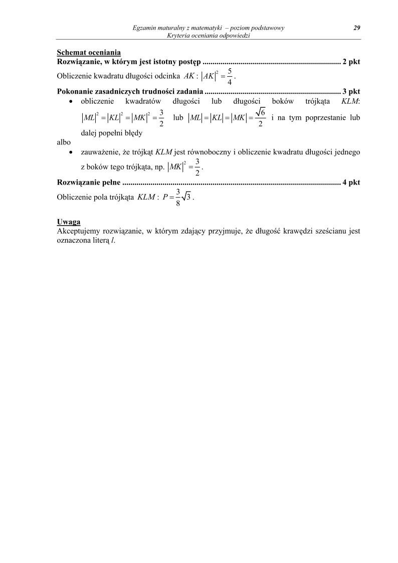 Odpowiedzi - matematyka, p. podstawowy, matura 2011-strona-29