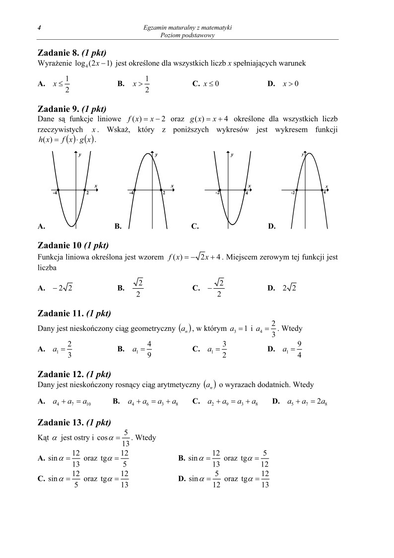 Pytania - matematyka, p. podstawowy, matura 2011-strona-04