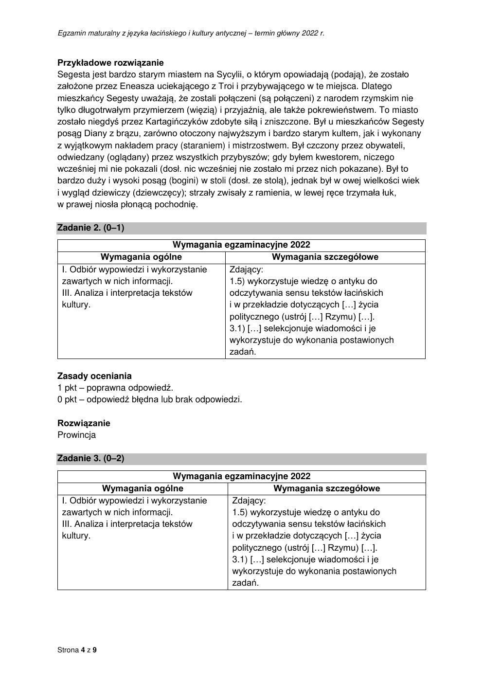 odpowiedzi - język łaciński i kultura antyczna rozszerzony - matura 2022 - maj-4