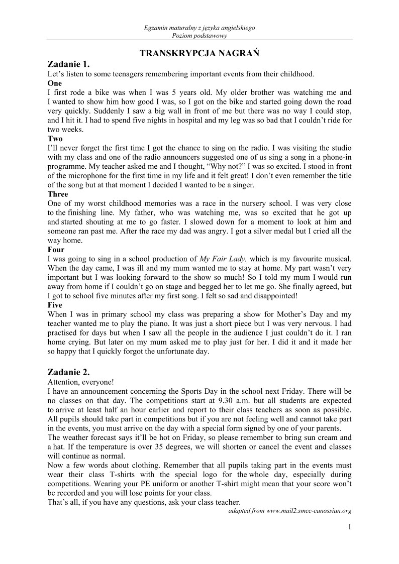 Transkrypcja - jezyk angielski, p. podstawowy, matura 2011-strona-01