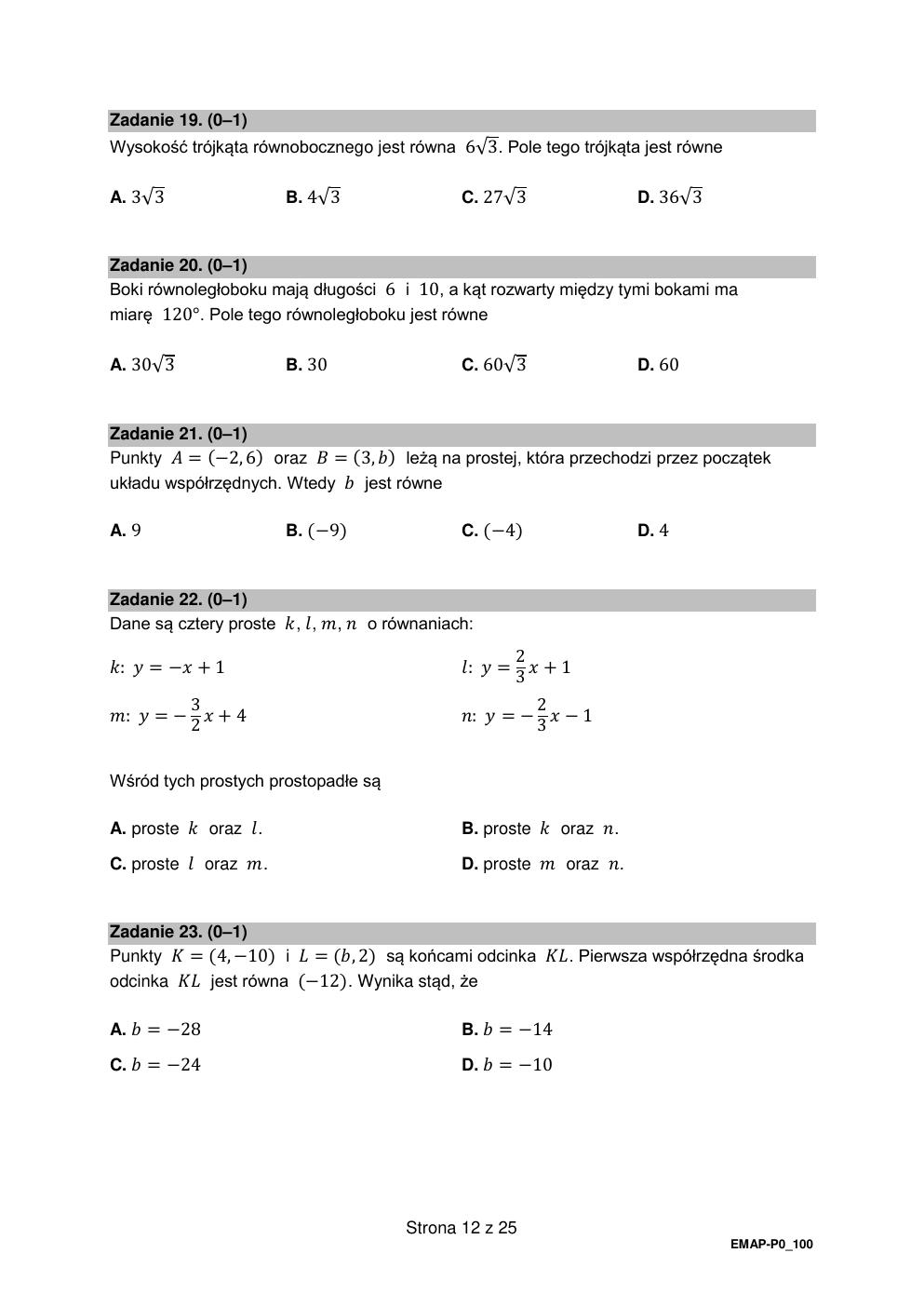 arkusz - matematyka podstawowy - matura 2022 - maj-12