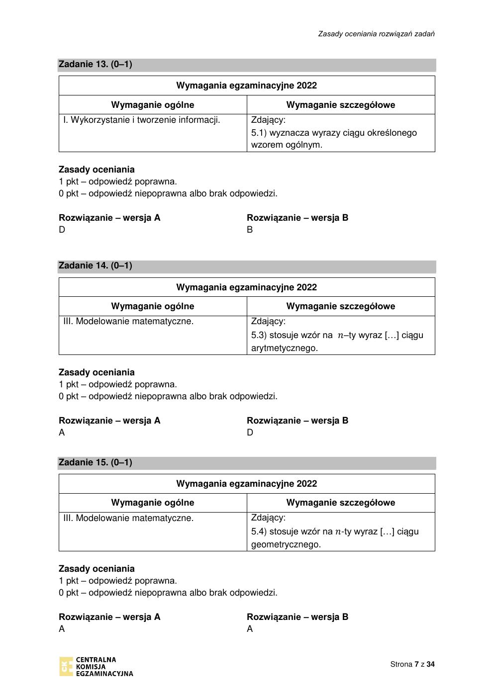 odpowiedzi - matematyka podstawowy - matura 2022 - maj-07