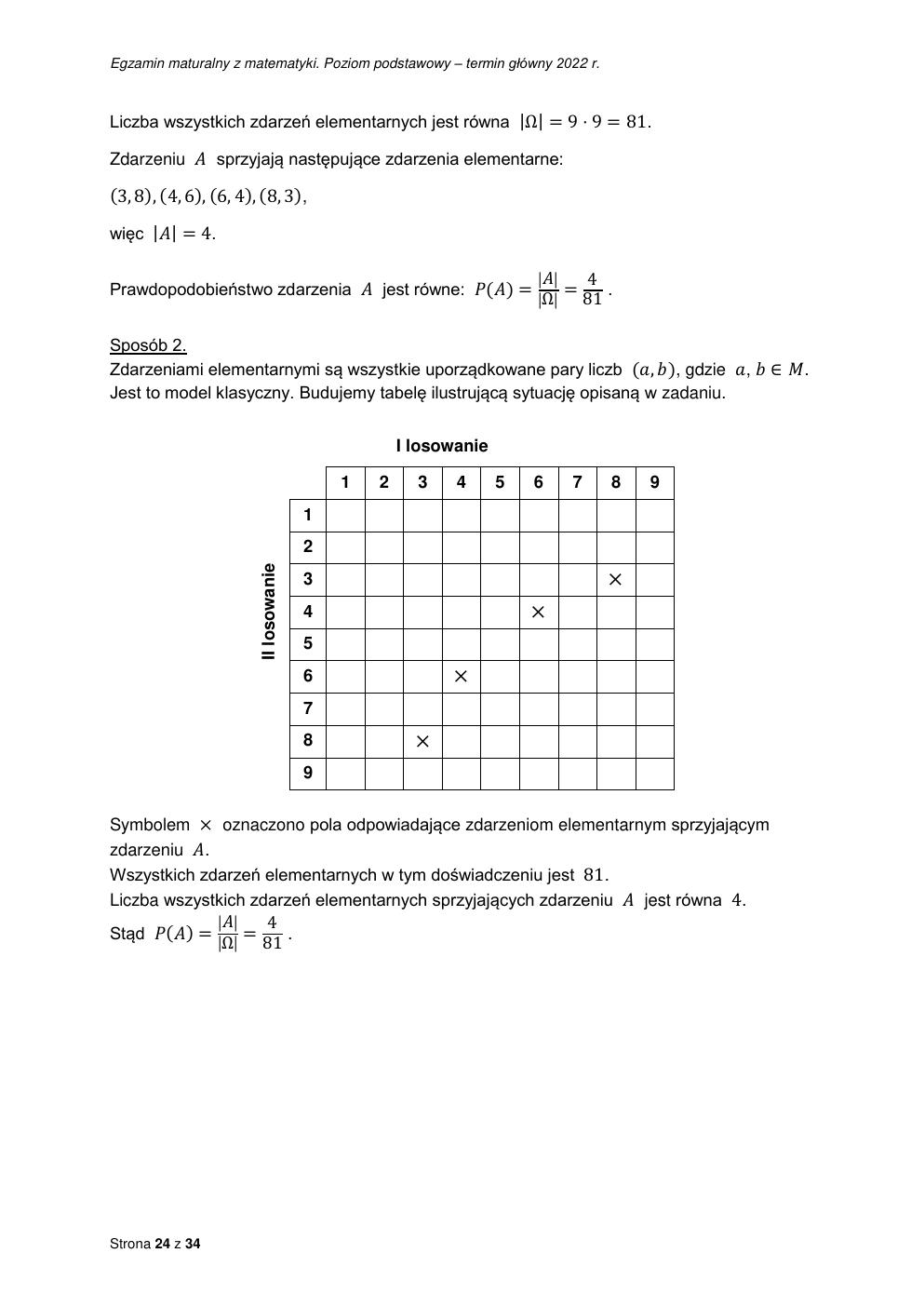 odpowiedzi - matematyka podstawowy - matura 2022 - maj-24