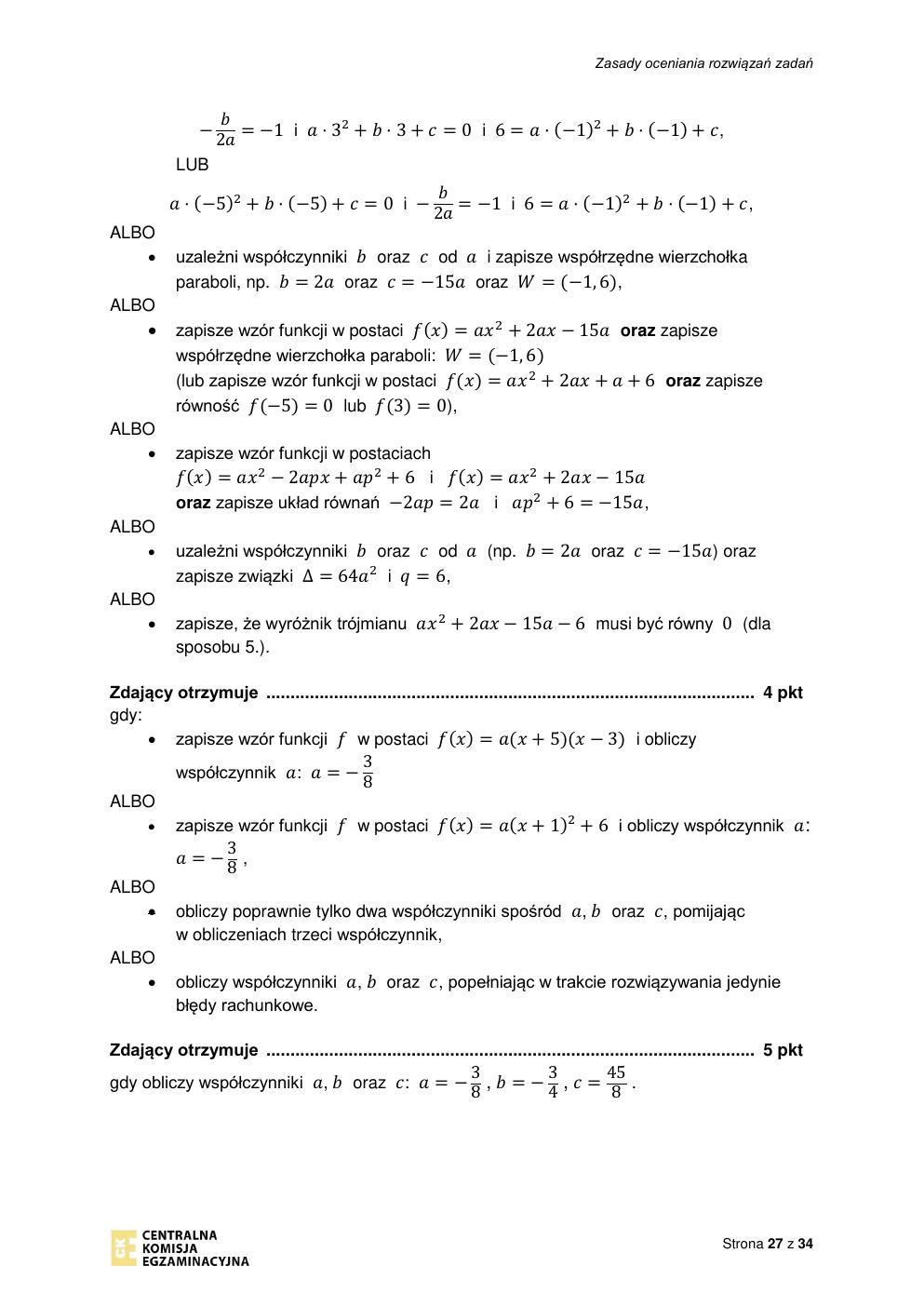 odpowiedzi - matematyka podstawowy - matura 2022 - maj-27