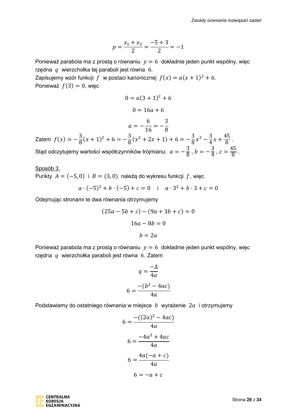 odpowiedzi - matematyka podstawowy - matura 2022 - maj-29