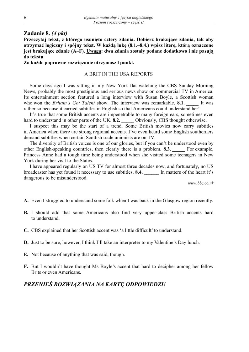 Pytania - jezyk angielski, p. rozszerzony, matura 2011 cz2-strona-06