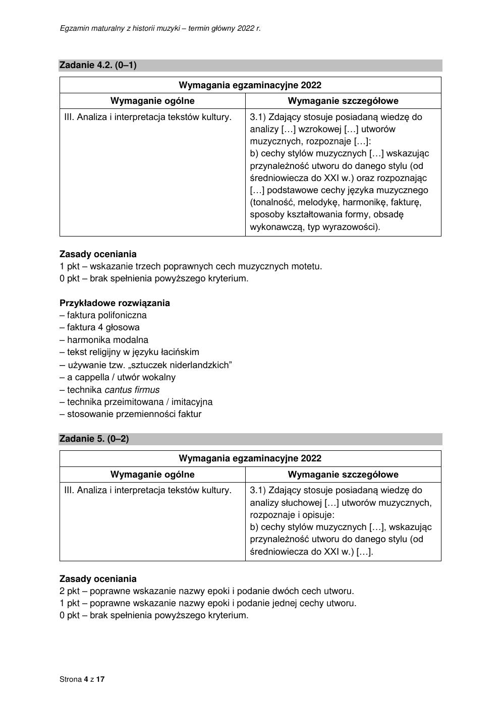 odpowiedzi - historia muzyki rozszerzony - matura 2022 - maj-04