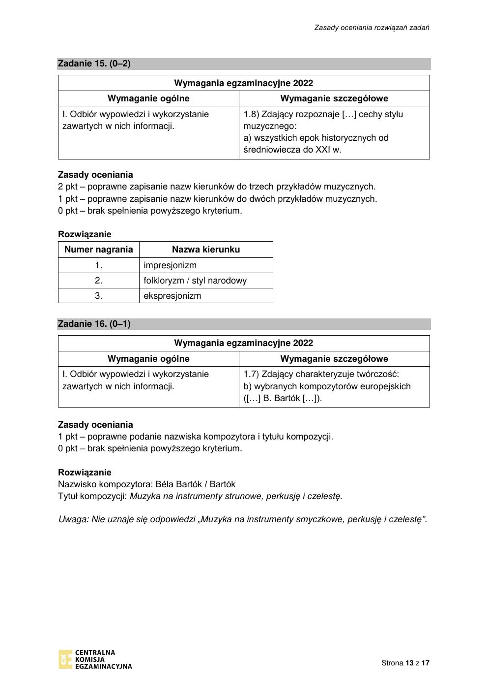 odpowiedzi - historia muzyki rozszerzony - matura 2022 - maj-13