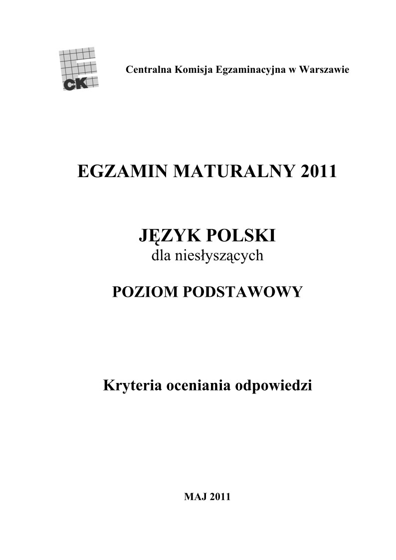 Odpowiedzi - jezyk polski, dla osob nieslyszacych, matura 2011-strona-01