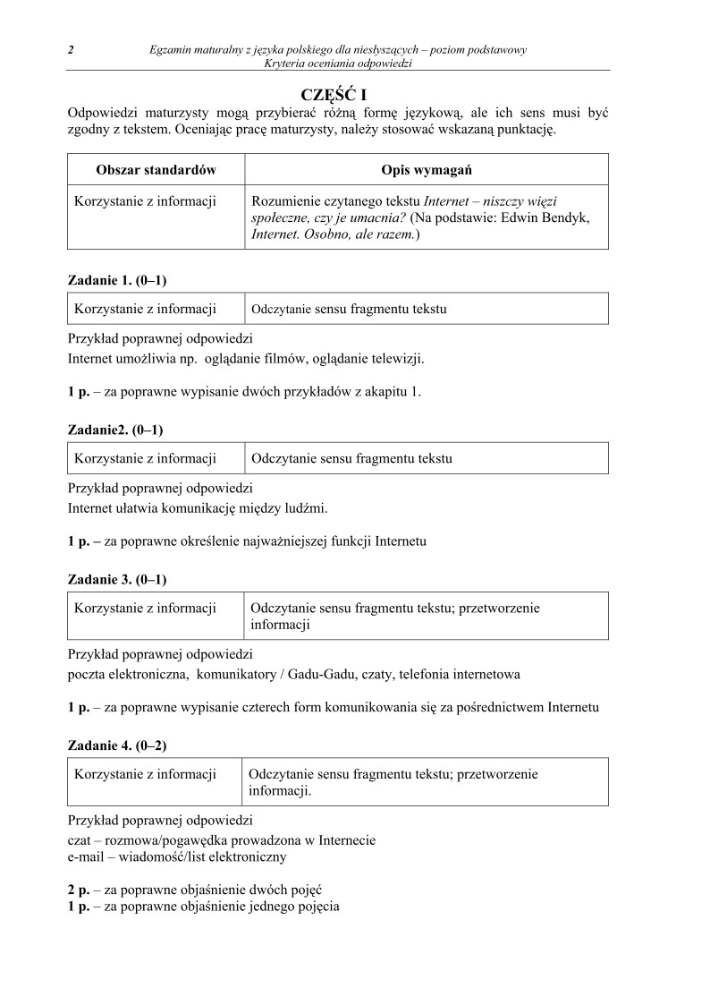 Odpowiedzi - jezyk polski, dla osob nieslyszacych, matura 2011-strona-02