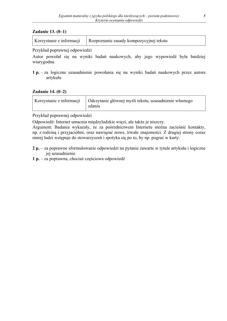 Odpowiedzi - jezyk polski, dla osob nieslyszacych, matura 2011-strona-05