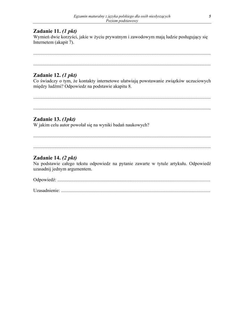 Pytania - jezyk polski, dla osob nieslyszacych, matura 2011-strona-05