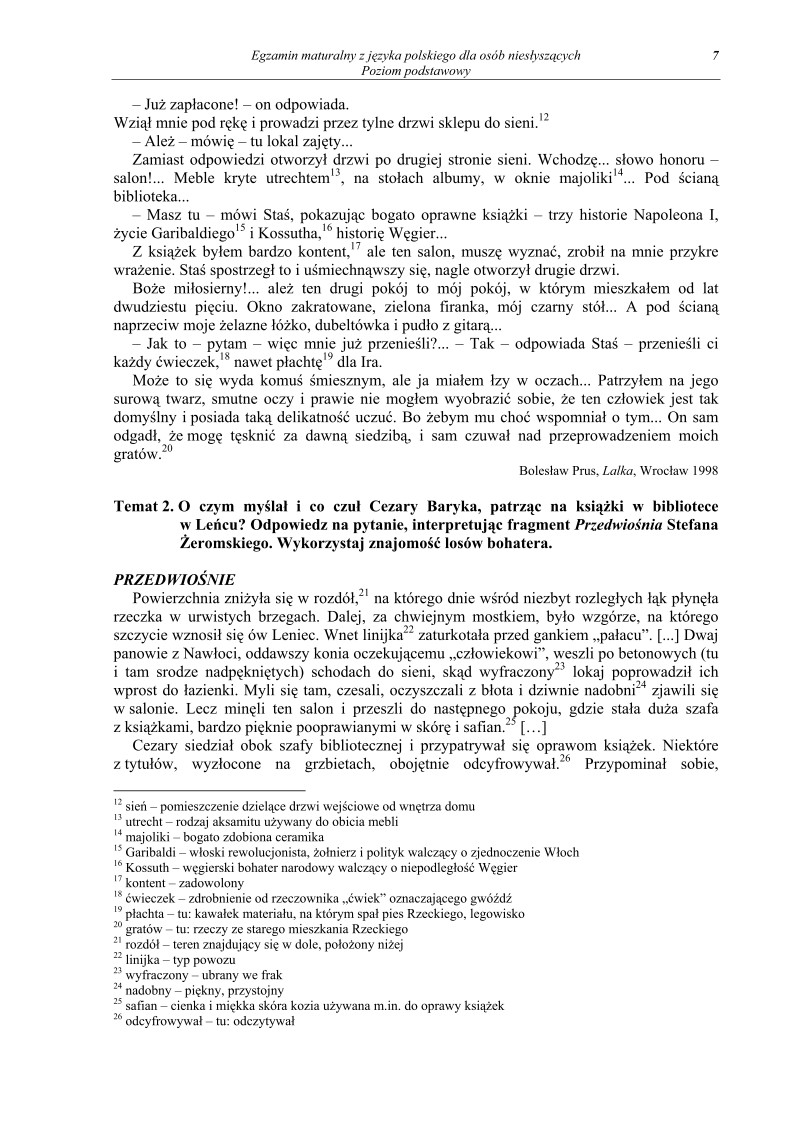 Pytania - jezyk polski, dla osob nieslyszacych, matura 2011-strona-07