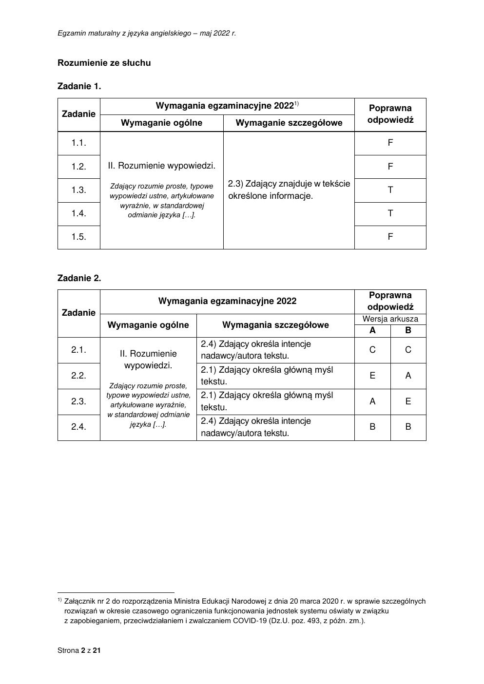 odpowiedzi - język angielski podstawowy - matura 2022 - maj-02