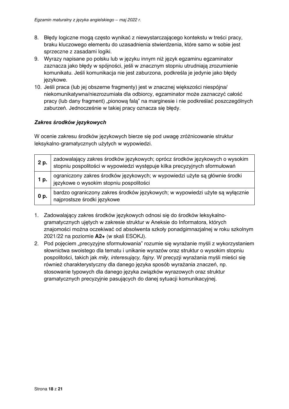 odpowiedzi - język angielski podstawowy - matura 2022 - maj-18