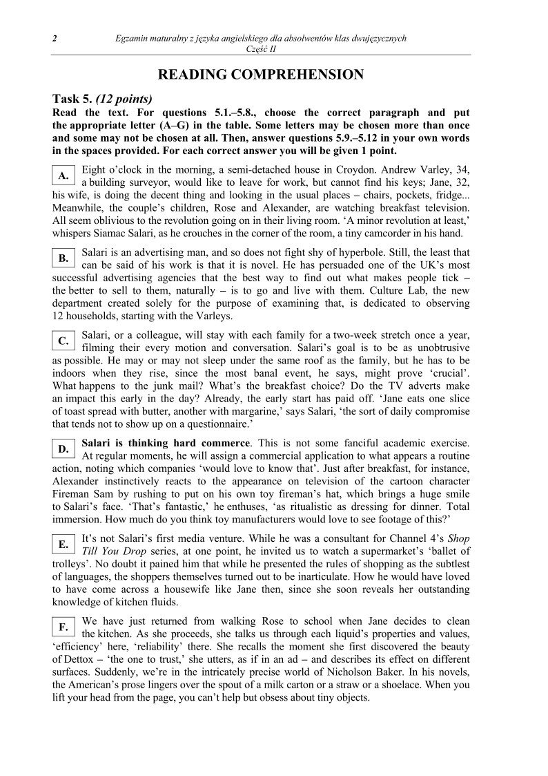 Pytania - jezyk angielski, w klasach dwujezycznych, matura 2011 cz2-strona-02