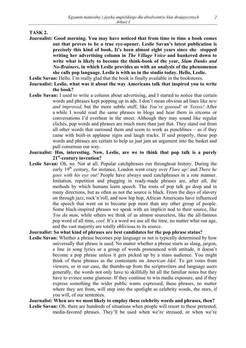 Transkrypcja - jezyk angielski, w klasach dwujezycznych, matura 2011-strona-02