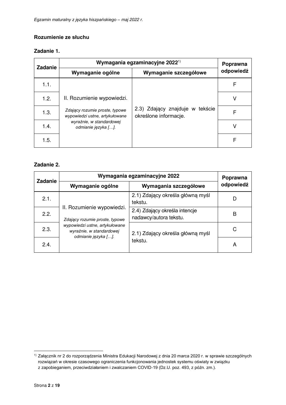 odpowiedzi - język hiszpański podstawowy - matura 2022 - maj-02