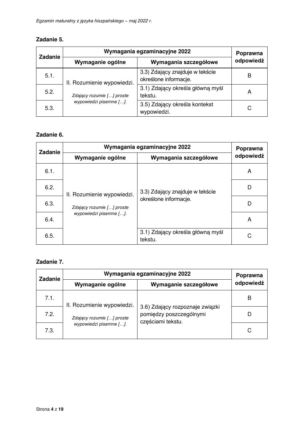 odpowiedzi - język hiszpański podstawowy - matura 2022 - maj-04