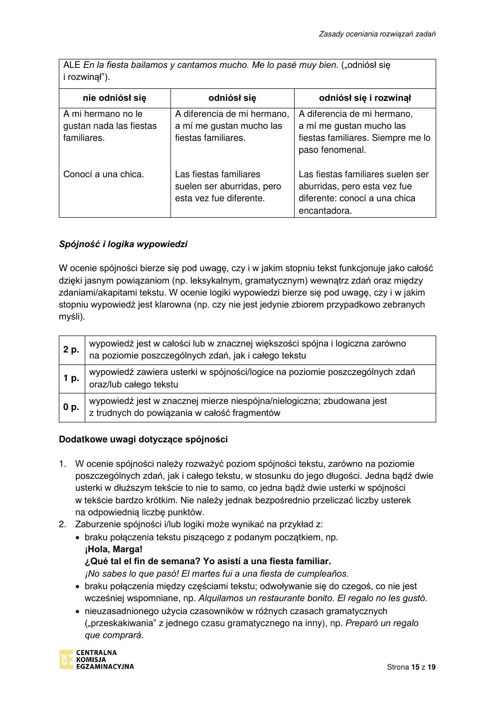 odpowiedzi - język hiszpański podstawowy - matura 2022 - maj-15